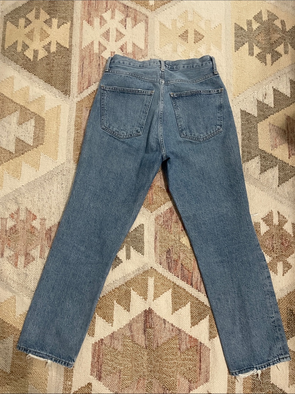 Agolde Lana Mid Rise Straight Distressed Jeans - Picture 7 of 8